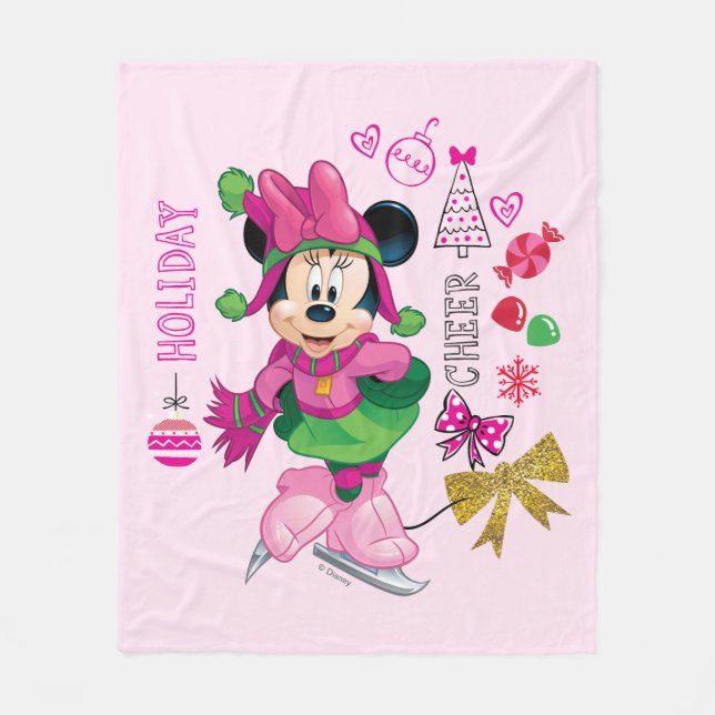 Mickey & Friends | Minnie Holiday Cheer Fleece Blanket (Front)
