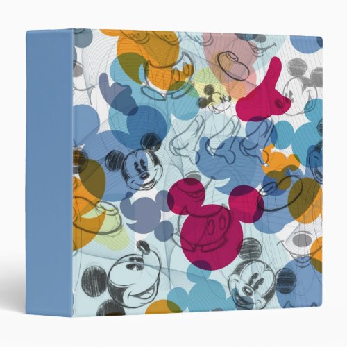 Mickey  Friends  Mouse Head Sketch Pattern 3 Ring Binder