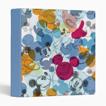 Mickey & Friends | Mouse Head Sketch Pattern 3 Ring Binder by MickeyAndFriends at Zazzle