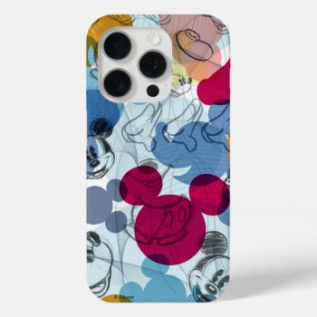 Mickey & Friends | Mouse Head Sketch Pattern Iphone 15 Pro Case by MickeyAndFriends at Zazzle