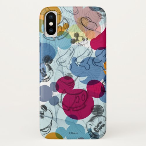 Mickey  Friends  Mouse Head Sketch Pattern iPhone XS Case