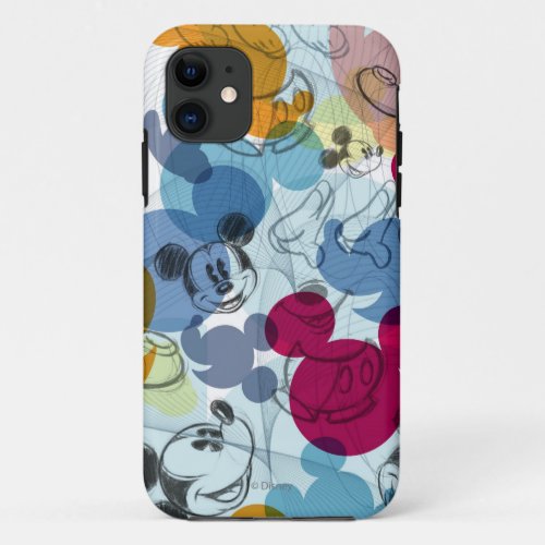 Mickey  Friends  Mouse Head Sketch Pattern iPhone 11 Case