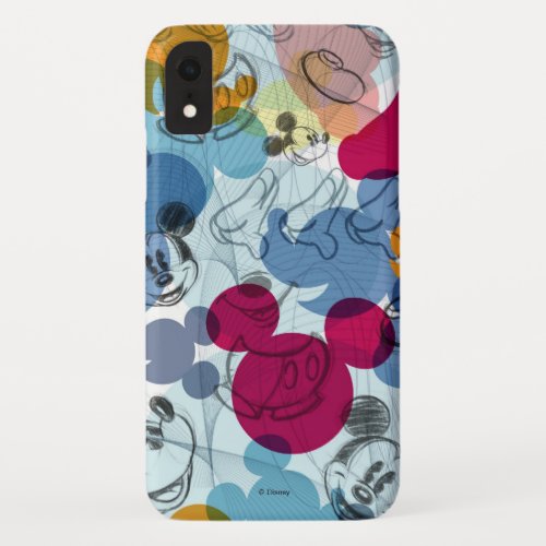 Mickey  Friends  Mouse Head Sketch Pattern iPhone XR Case