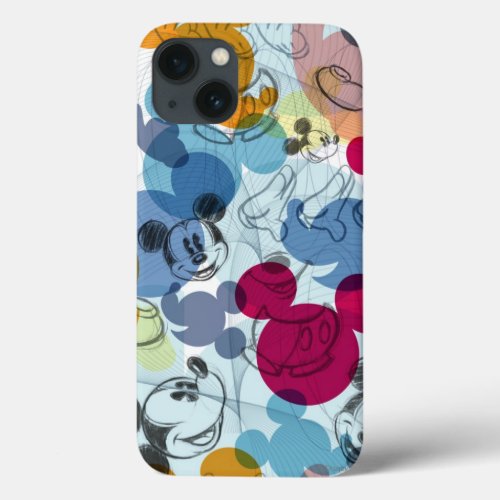 Mickey  Friends  Mouse Head Sketch Pattern iPhone 13 Case