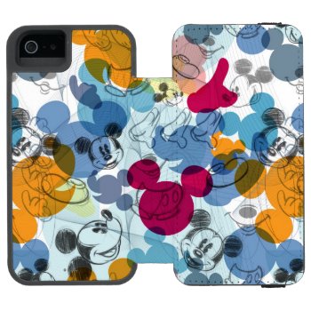 Mickey & Friends | Mouse Head Sketch Pattern Iphone Se/5/5s Wallet Case by MickeyAndFriends at Zazzle