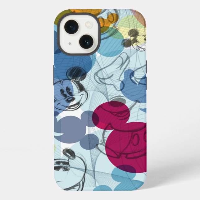 Mickey & Friends | Mouse Head Sketch Pattern Iphone Case (Back)