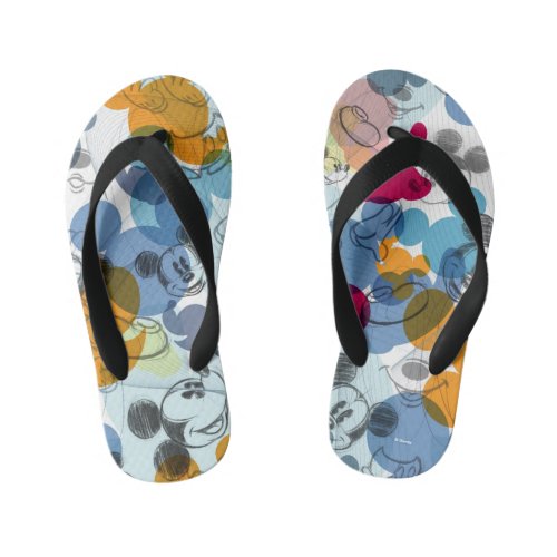 Mickey  Friends  Mouse Head Sketch Pattern Kids Flip Flops