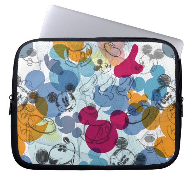 Mickey & Friends | Mouse Head Sketch Pattern Laptop Sleeve (Front)