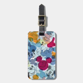 Mickey & Friends | Mouse Head Sketch Pattern Luggage Tag by MickeyAndFriends at Zazzle