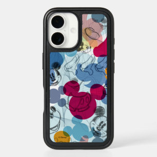 Mickey & Friends   Mouse Head Sketch Pattern iPhone 16 Case