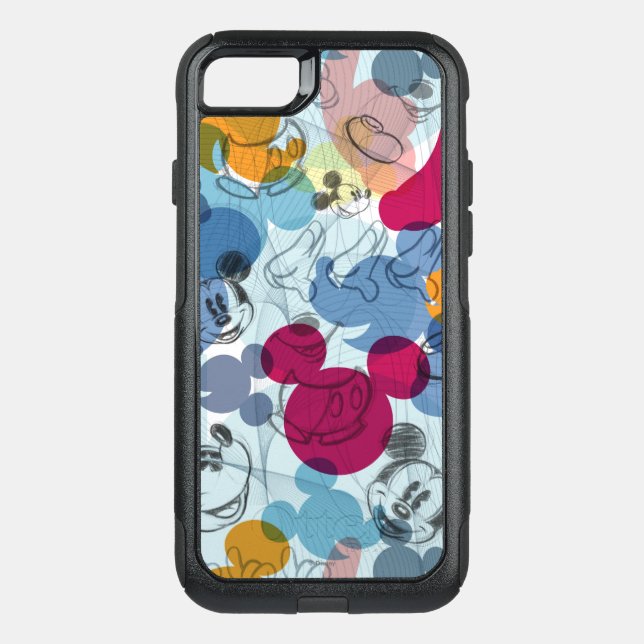 Mickey & Friends | Mouse Head Sketch Pattern Otterbox iPhone Case (Back)