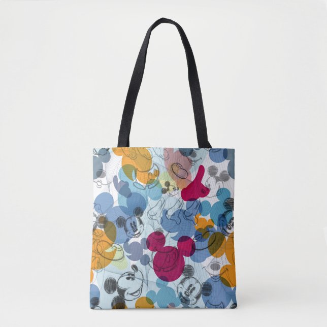 Mickey & Friends | Mouse Head Sketch Pattern Tote Bag (Front)