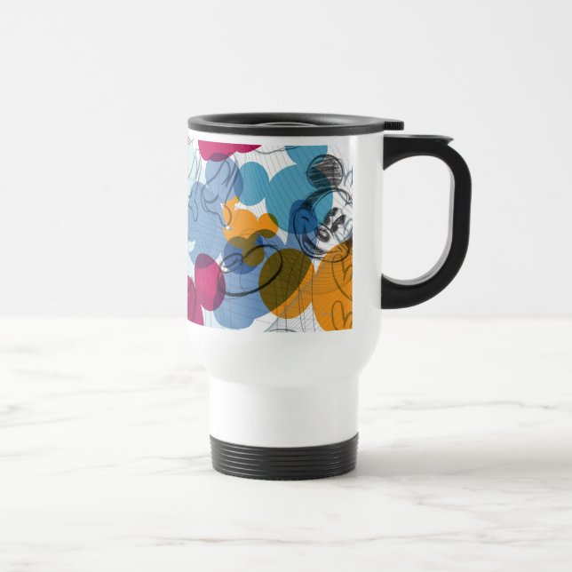 Mickey & Friends | Mouse Head Sketch Pattern Travel Mug (Right)