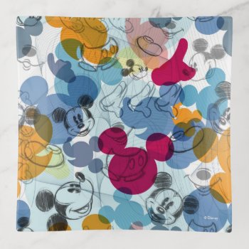 Mickey & Friends | Mouse Head Sketch Pattern Trinket Tray by MickeyAndFriends at Zazzle