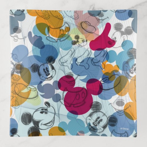 Mickey  Friends  Mouse Head Sketch Pattern Trinket Tray