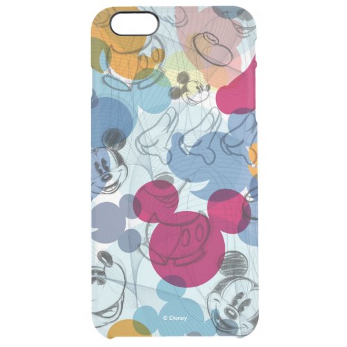 Mickey  Friends  Mouse Head Sketch Pattern Clear iPhone 6 Plus Case