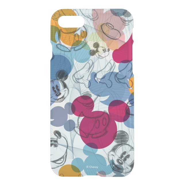 Mickey & Friends | Mouse Head Sketch Pattern Uncommon iPhone Case (Back)