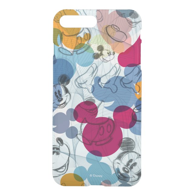 Mickey & Friends | Mouse Head Sketch Pattern Uncommon iPhone Case (Back)