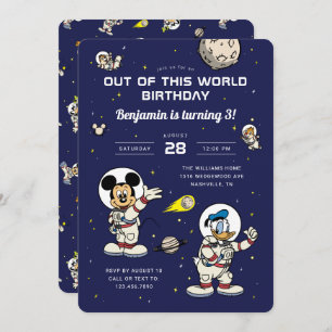 Mickey & Friends   Out of the World Space Birthday Invitation