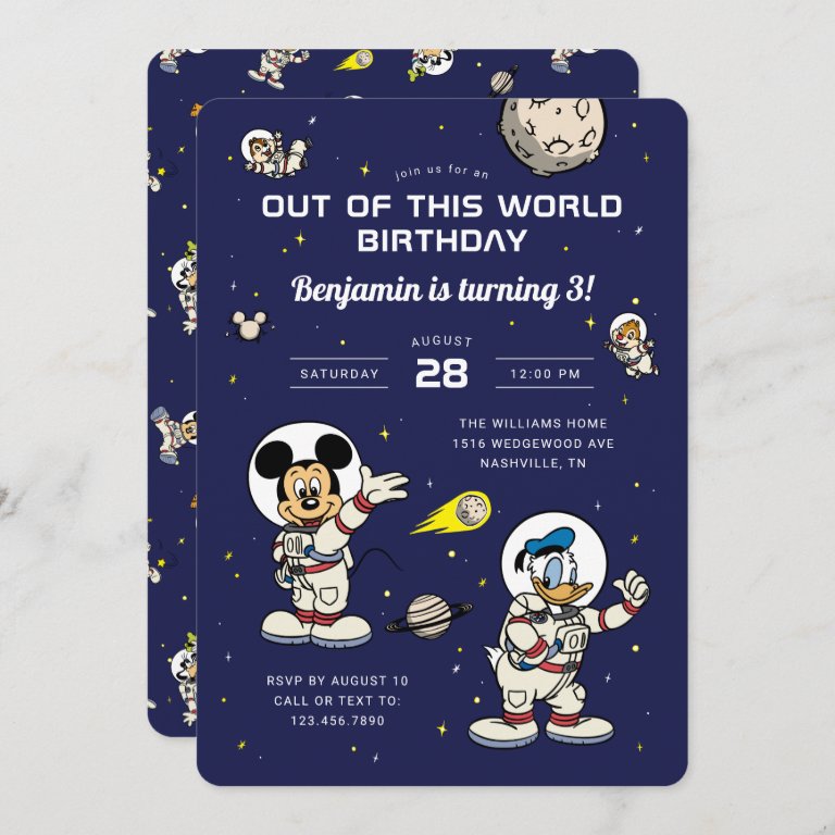 Mickey &amp; Friends | Out of the World Space                    Birthday Invitation