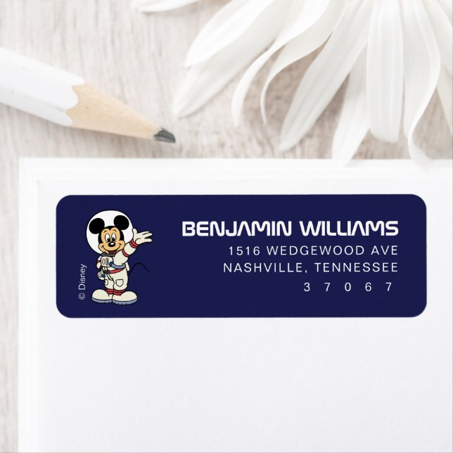 Mickey & Friends Out of this World Space Birthday Label (Insitu)