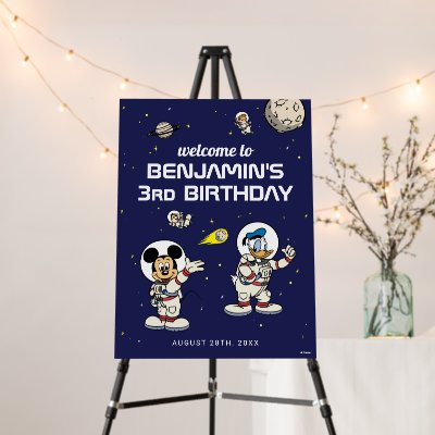 Mickey &amp; Friends Outer Space Birthday Welcome Foam Board