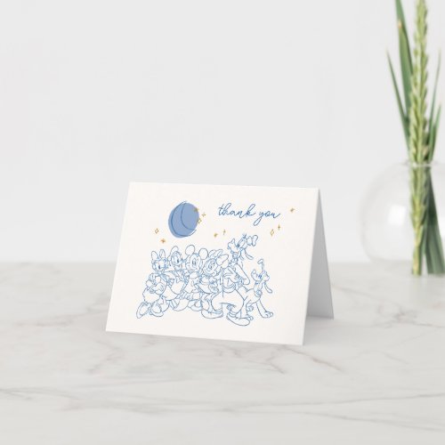 Mickey  Friends Over the Moon _ Boy Baby Shower Thank You Card