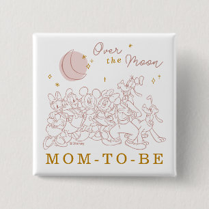 Mickey & Friends Over the Moon - Girl Baby Shower Button