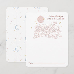 Mickey & Friends Over the Moon - Girl Baby Shower Note Card