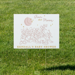 Mickey & Friends Over the Moon - Girl Baby Shower Sign