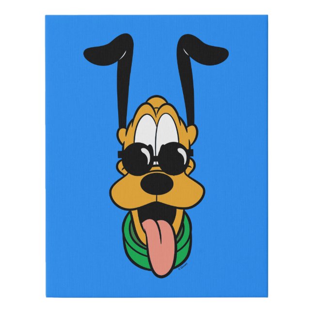 Mickey & Friends | Pluto Sun Glasses Faux Canvas Print (Front)