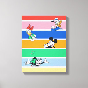 Mickey & Friends Pop-Out Color Striped Graphic Canvas Print