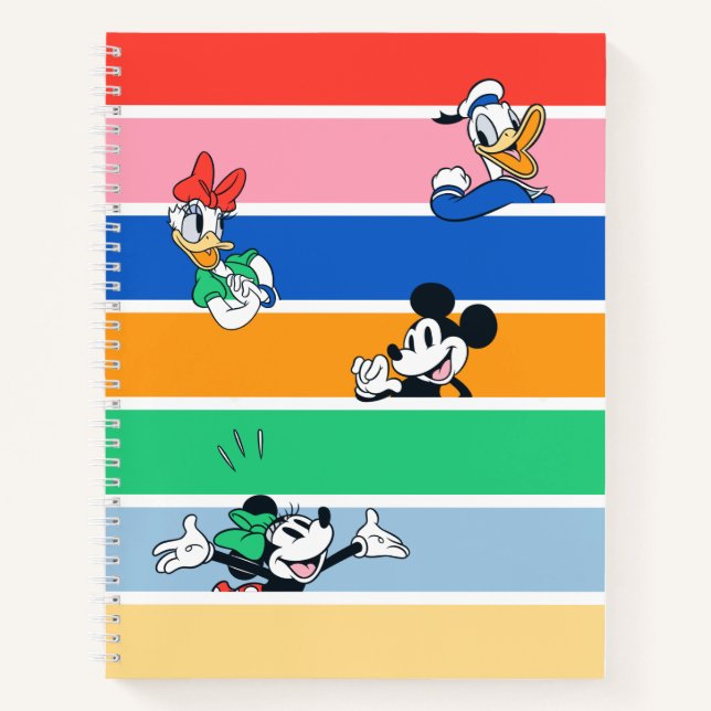 Mickey & Friends Pop-Out Color Striped Graphic Notebook (Front)