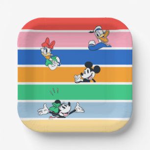 Mickey & Friends Pop-Out Color Striped Graphic Paper Plates
