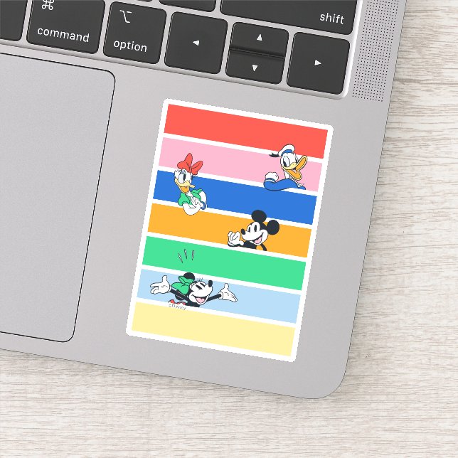 Mickey & Friends Pop-Out Color Striped Graphic Sticker (Detail)