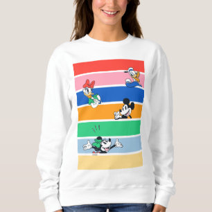 Mickey & Friends Pop-Out Color Striped Graphic Sweatshirt