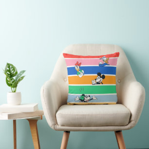 Mickey & Friends Pop-Out Color Striped Graphic Throw Pillow