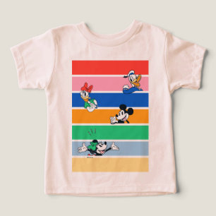 Mickey & Friends Pop-Out Color Striped Graphic Toddler T-shirt