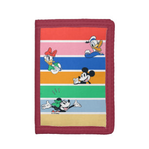 Mickey & Friends Pop-Out Color Striped Graphic Trifold Wallet