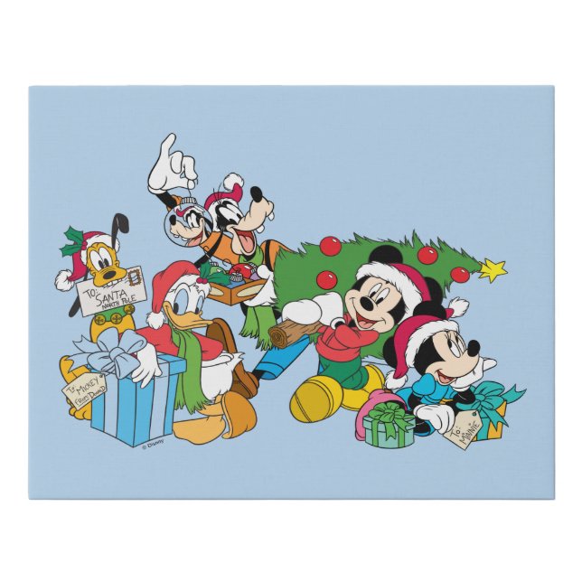 Mickey & Friends | Ready for the Holidays Faux Canvas Print (Front)