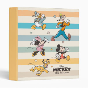 Mickey & Friends Retro Stars and Stripes Graphic 3 Ring Binder