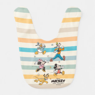 Mickey & Friends Retro Stars and Stripes Graphic Baby Bib