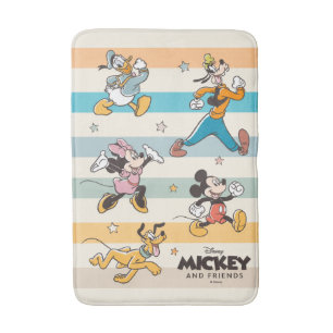 Mickey & Friends Retro Stars and Stripes Graphic Bath Mat
