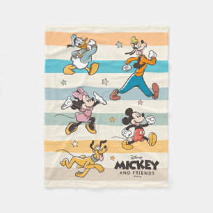 Mickey & Friends Retro Stars and Stripes Graphic Fleece Blanket