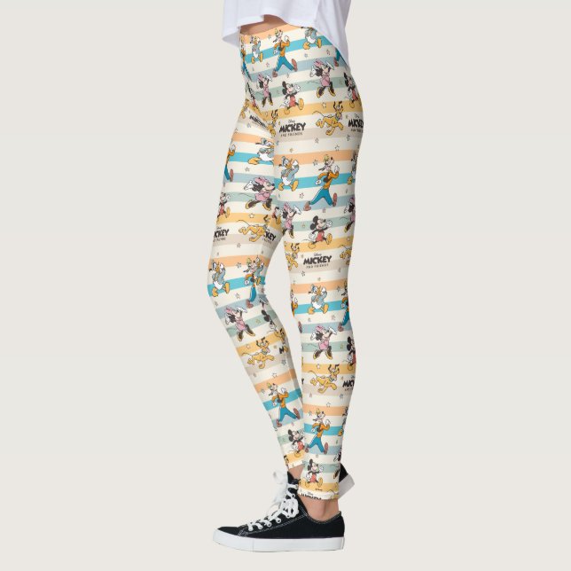 Mickey & Friends Retro Stars and Stripes Graphic Leggings (Left)