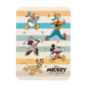 Mickey & Friends Retro Stars and Stripes Graphic Magnet