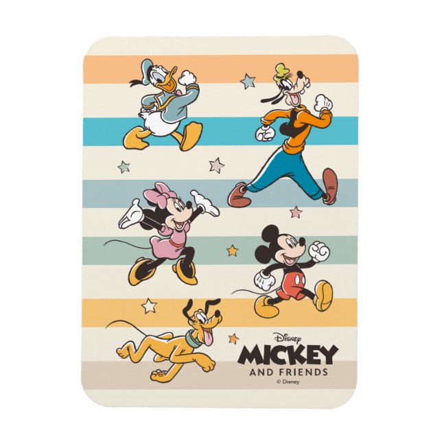 Mickey & Friends Retro Stars and Stripes Graphic Magnet (Vertical)