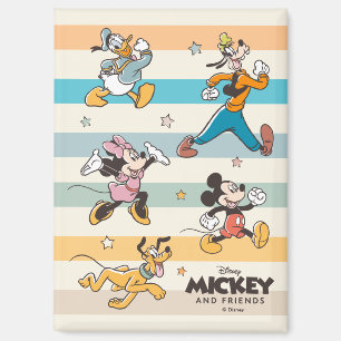 Mickey & Friends Retro Stars and Stripes Graphic Magnet