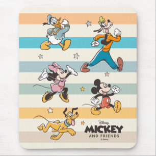 Mickey & Friends Retro Stars and Stripes Graphic Mouse Pad