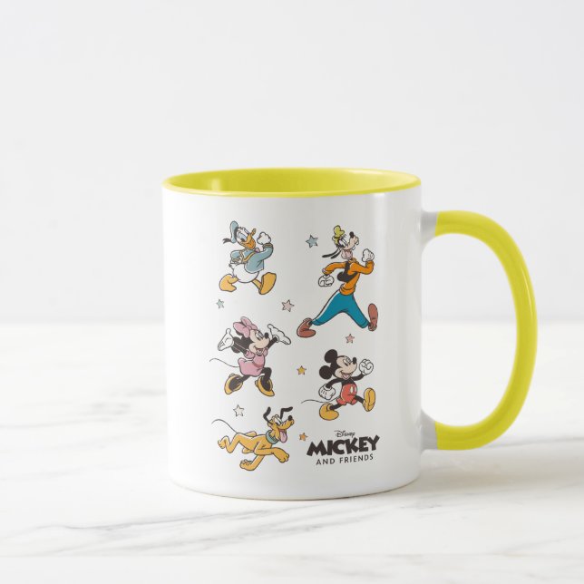 Mickey & Friends Retro Stars and Stripes Graphic Mug (Right)